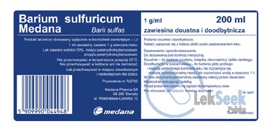 Opakowanie Barium sulfuricum Medana