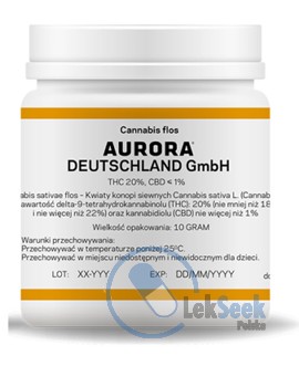 Opakowanie Cannabis flos AURORA DEUTSCHLAND GmbH THC 20%, CBD 1%