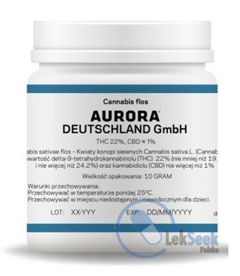 Opakowanie Cannabis flos AURORA DEUTSCHLAND GmbH THC 22%, CBD 1%