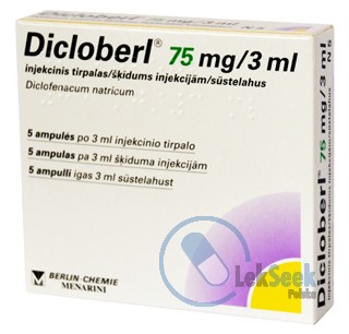 Opakowanie Dicloberl 75 mg/3 ml