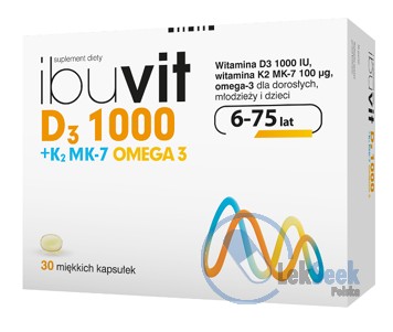 Opakowanie Ibuvit D3 1000 + K2 MK-7 Omega 3