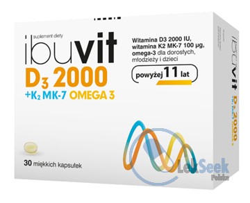 Opakowanie Ibuvit D3 2000 + K2 MK-7 Omega 3