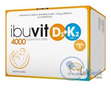 Opakowanie Ibuvit D3 4000 + K2 MK-7 Omega 3