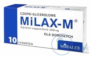 Opakowanie MiLAX-M czopki glicerolowe dla dorosłych