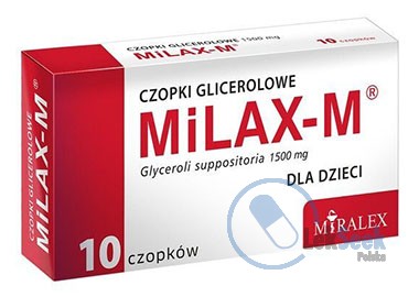 Opakowanie MiLAX-M czopki glicerolowe dla dzieci