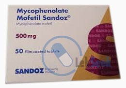 Opakowanie Mycophenolate mofetil Sandoz 500 mg tabletki powlekane