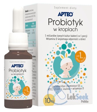 Opakowanie Probiotyk w kroplach Apteo