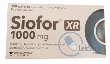 Opakowanie Siofor® XR 500 mg; -XR 750 mg; -XR 1000 mg