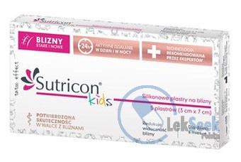 Opakowanie Sutricon® Kids Silikonowe plastry na blizny