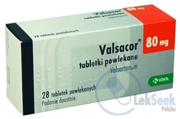 Opakowanie Valsacor® 80 mg; -160 mg; -320 mg tabletki powlekane