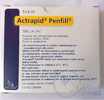 Opakowanie Actrapid® Penfill®