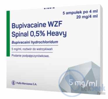 Opakowanie Bupivacaine WZF Spinal 0,5% Heavy