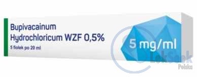 Opakowanie Bupivacainum hydrochloricum WZF 0,5%