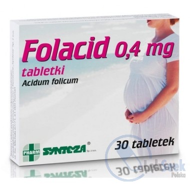 Opakowanie Folacid 0,4 mg