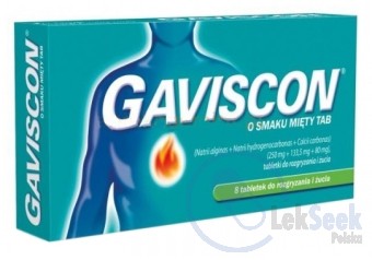 Opakowanie Gaviscon o smaku mięty TAB