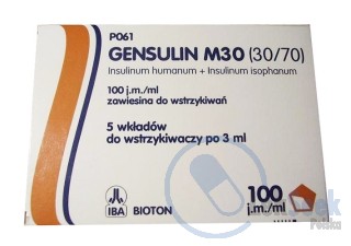 Opakowanie Gensulin M30; -M40; -M50