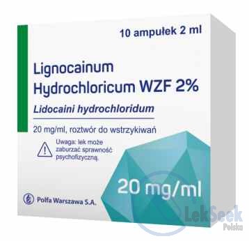 Opakowanie Lignocainum hydrochloricum WZF; -1%; -2%