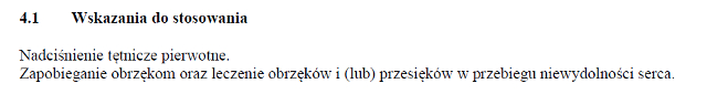 Wskazania wg ChPL