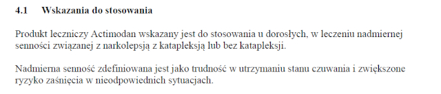 Wskazania wg ChPL