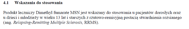 Wskazania wg ChPL
