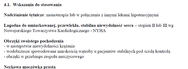 Wskazania wg ChPL