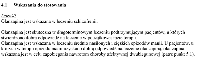 Wskazania wg ChPL