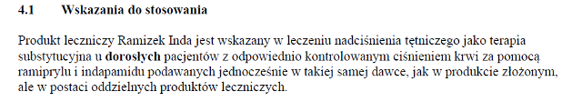 Wskazania wg ChPL