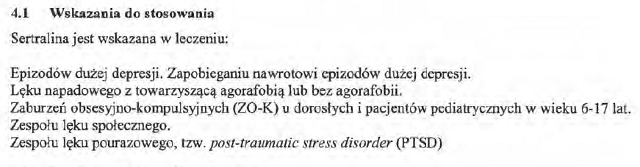 Wskazania wg ChPL